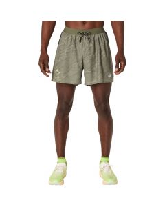 ASICS Fujitrail All Over Print 5IN Short 2011D392-300 męskie spodenki, Zielone 001