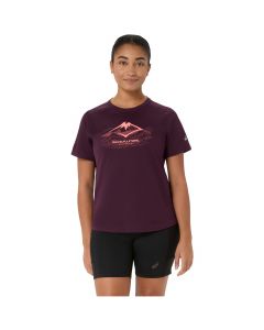 ASICS Fujitrail Logo SS Top 2012D432-501 damskie t-shirty, Bordowe 001