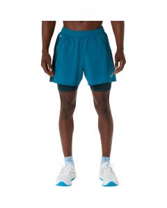 ASICS Road 2N1 5IN Short 2011D245-302 męskie spodenki, Niebieskie 001