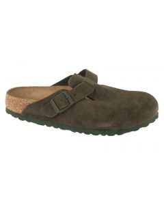 Birkenstock Boston Leather 1024714 unisex klapki, Zielone 001