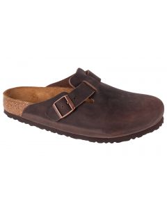 Birkenstock Boston LEOI 860131 unisex klapki, Brązowe 001