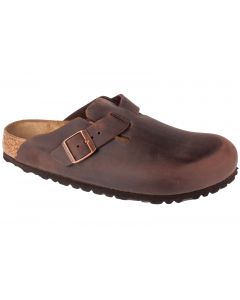 Birkenstock Boston Oiled Leather 860133 unisex klapki, Brązowe 001