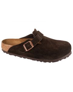 Birkenstock Boston Suede Leather 660461 unisex klapki, Brązowe 001