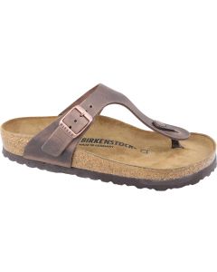 Birkenstock Gizeh NU Oiled 743831 damskie japonki, Brązowe 001