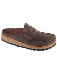Birkenstock Naples Leoi 1025033 unisex klapki, Brązowe 001