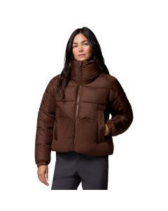 Columbia Leadbetter Point II Sherpa Hybrid 2085602256 damskie kurtki zimowe, Brązowe 001