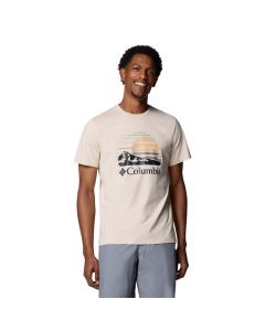 Columbia Path Lake II Graphic Tee 1934814281 męskie t-shirty, Beżowe 001