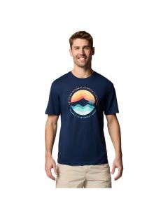 Columbia Path Lake II Graphic Tee 1934814468 męskie t-shirty, Granatowe 001