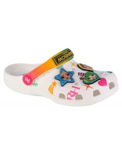 Crocs Classic Rainbow High Kids Clog 208117-90H dla dziewczynki klapki, Białe 001