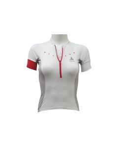 damskie Odlo Stand-Up Collar S/S 1/2 Zip Gavia 410891-10000 001