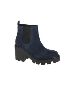 damskie Tommy Hilfiger Essential Suede Mid Heel Boot EN0EN01093-C87 001