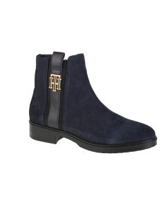 damskie Tommy Hilfiger Interlock Suede Flat Boot FW0FW05184-DW5 001