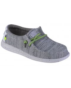 Hey Dude Wally Youth Sox 40049-1KA dla chłopca buty sneakers, Szare 001