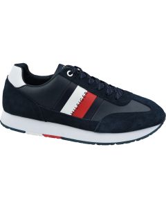 męskie Tommy Hilfiger Corporate Leather Flag Runner FM0FM02380-403 001