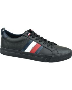 męskie Tommy Hilfiger Flag Detail Leather Sneaker FM0FM02576-BDS 001