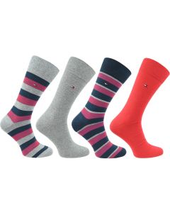 męskie Tommy Hilfiger Orginal Stripe Box 4-Pack Socks 482002001-085 001