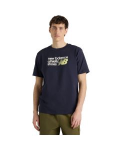 New Balance Athletics Premium Relaxed Chest Logo T-Shirt MT51900DNT męskie t-shirty, Granatowe 001