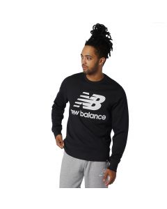 New Balance Essentials Stacked Logo Crew MT03560BK męskie bluzy, Czarne 001