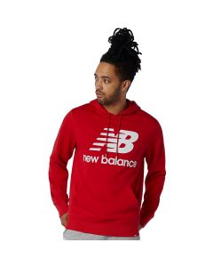 New Balance Essentials Stacked Logo Hoodie MT03558REP męskie bluzy, Czerwone 001