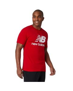 New Balance Essentials Stacked Logo Tee MT01575REP męskie t-shirty, Czerwone 001