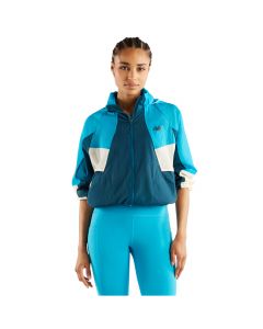 New Balance RC Jacket WJ61J326STS damskie kurtki przeciwdeszczowe, Niebieskie 001