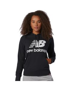 New Balance W Essentials Stacked Logo Hoodie WT03550BK damskie bluzy, Czarne 001