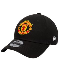 New Era 9FORTY Kids Core Manchester United FC Cap 11217685 dla chłopca czapki z daszkiem, Czarne 001