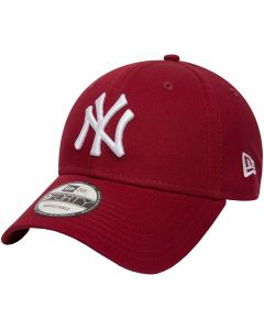 New Era 9FORTY New York Yankees MLB League Essential Cap 80636012 męskie czapki z daszkiem, Bordowe 001