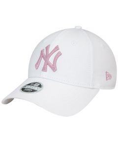 New Era 9FORTY New York Yankees Wmns Metallic Logo Cap 60435261 damskie czapki z daszkiem, Białe 001