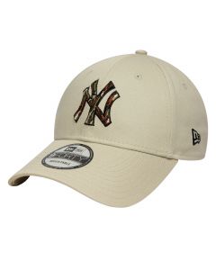 New Era 9FORTY Outline Camo New York Yankees MLB Cap 60771850 męskie czapki z daszkiem, Beżowe 001