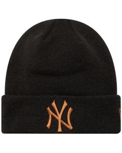 New Era League Essential New York Yankees Beanie Hat 60580722 unisex czapki, Czarne 001