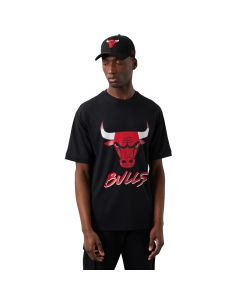 New Era NBA Chicago Bulls Script Mesh Tee 60284738 męskie t-shirty, Czarne 001