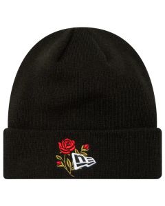 New Era Rose Icon Cuff Knit Beanie Hat 60580728 unisex czapki, Czarne 001