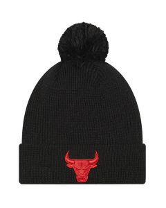 New Era Team Pop Bobble Beanie Chicago Bulls Hat 60285007 męskie czapki, Czarne 001