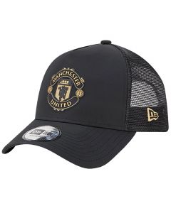 New Era Trucker A-Frame Manchester United FC Cap 60363684 męskie czapki z daszkiem, Czarne 001