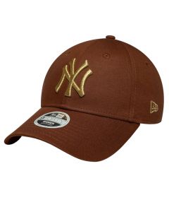 New Era Wmns Metallic Logo 9FORTY New York Yankees Cap 60915780 damskie czapki z daszkiem, Brązowe 001
