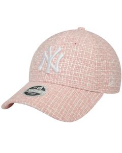 New Era Wmns Summer Tweed 9FORTY New York Yankees Cap 60434980 damskie czapki z daszkiem, Różowe 001