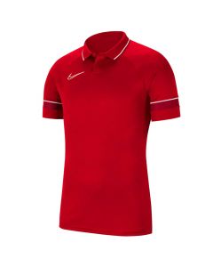 Nike DF Academy 21 Polo SS CW6104-657 męskie koszulki polo, Czerwone 001