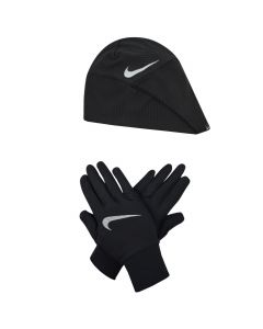 Nike Wmns Essential Running Hat-Glove Set N1000595-082 damskie rękawiczki, Czarne 001