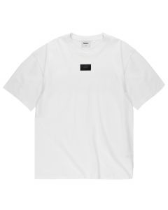 Prosto Jacquard Label T-shirt KL261MTEE1041 męskie t-shirty, Białe 001