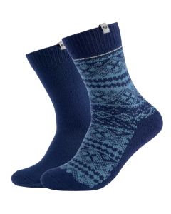 Skechers 2PPK Men Casual Fashion Jacquard Socks SK41049-5501 męskie skarpetki, Granatowe 001