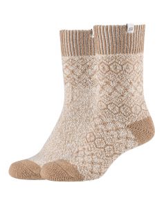 Skechers 2PPK Wm Casual Cozy Jacquard Socks SK41047-1202 damskie skarpetki, Beżowe 001