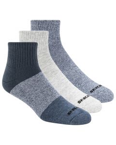 Skechers 3pk Mens Qtr Colorbloc Socks S118998-BLU męskie skarpetki, Wielokolorowe 001