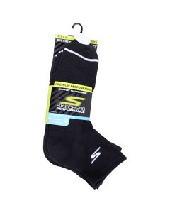 Skechers 3pk Mens Qtr Prem Basic Socks S119050H-BLK męskie skarpetki, Czarne 001