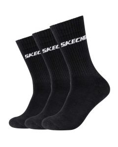 Skechers 3pk Tennis Cushioned Long Socks SK41109-9999 unisex skarpetki, Czarne 001