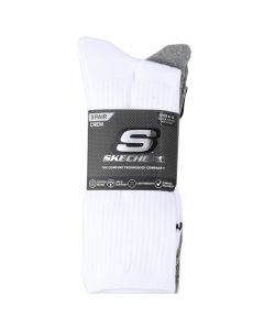 Skechers 3pk Unisex Non Terry Crew S601102-107 unisex skarpetki, Białe 001