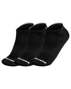Skechers 3pk Unisex Terry Qtr Crew S111035-001 unisex skarpetki, Czarne 001