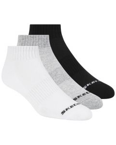 Skechers 3pk Unisex Terry Qtr Crew S111035-107 unisex skarpetki, Białe 001