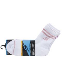 Skechers 3pk Wmns LC PB Varsity Stripe Socks S02643HP-WHT damskie skarpetki, Białe 001