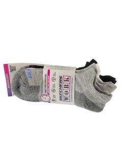 Skechers 3pk Work Lowcut Womens Socks S119052-GRBK damskie skarpetki, Szare 001